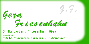 geza friesenhahn business card